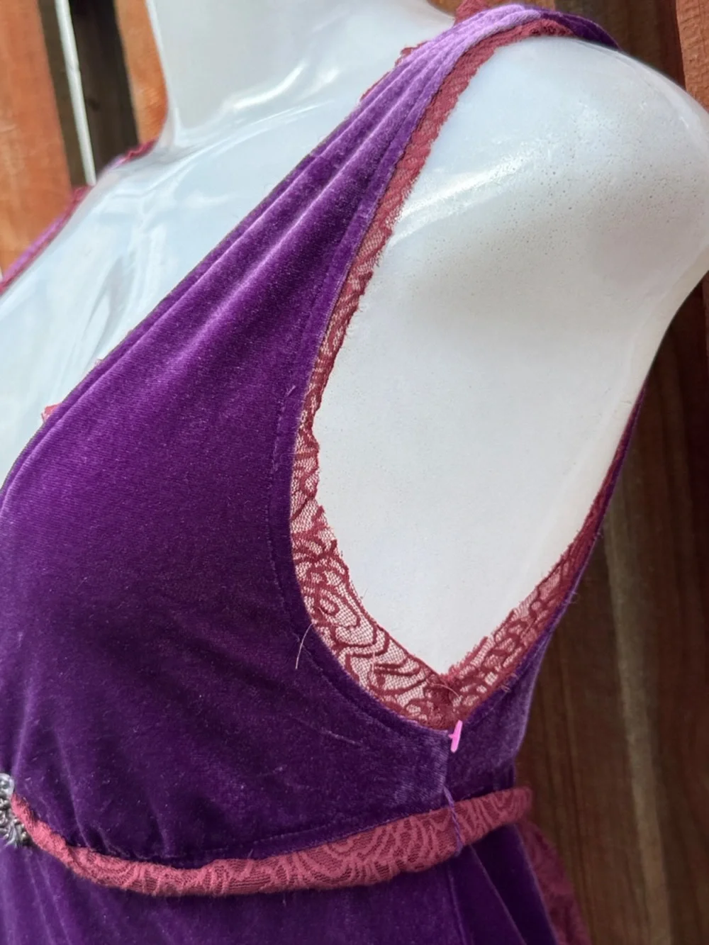 Free People Yellow Felt Flower Accent on Plum Fabric SP